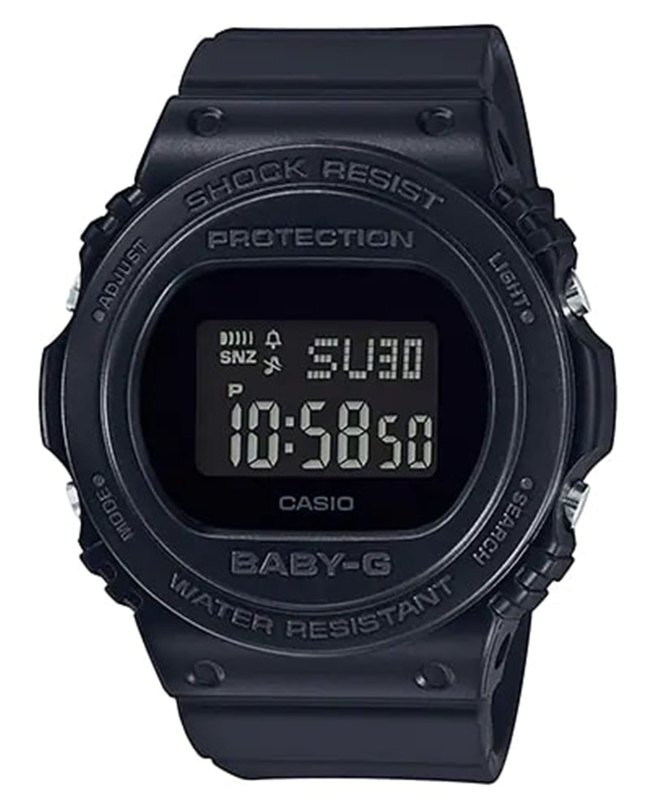 Casio Casio Baby-G BGD-570-1  BGD-570-1 электронные женские часы черный циферблат, браслет пластик — вид спереди