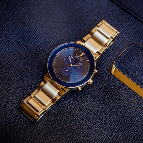 Citizen Citizen Eco-Drive AT2243-87L кварцевые мужские часы часы крупный план синий циферблата