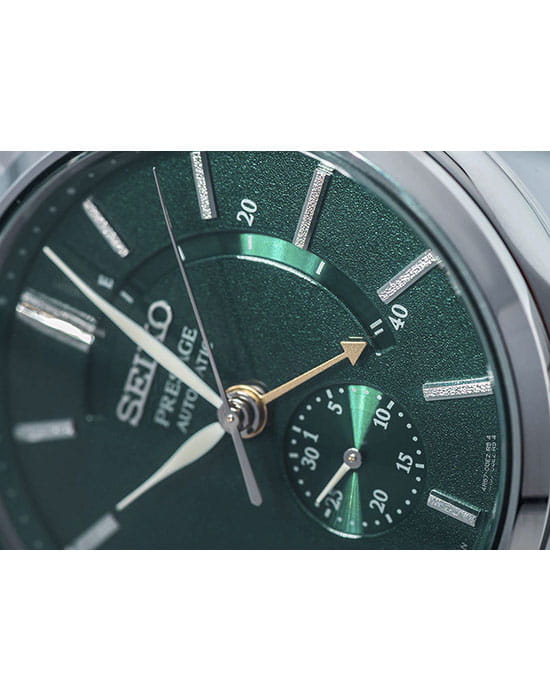 Seiko Seiko Presage SSA397J1 механические мужские часы часы крупный план зеленый циферблата