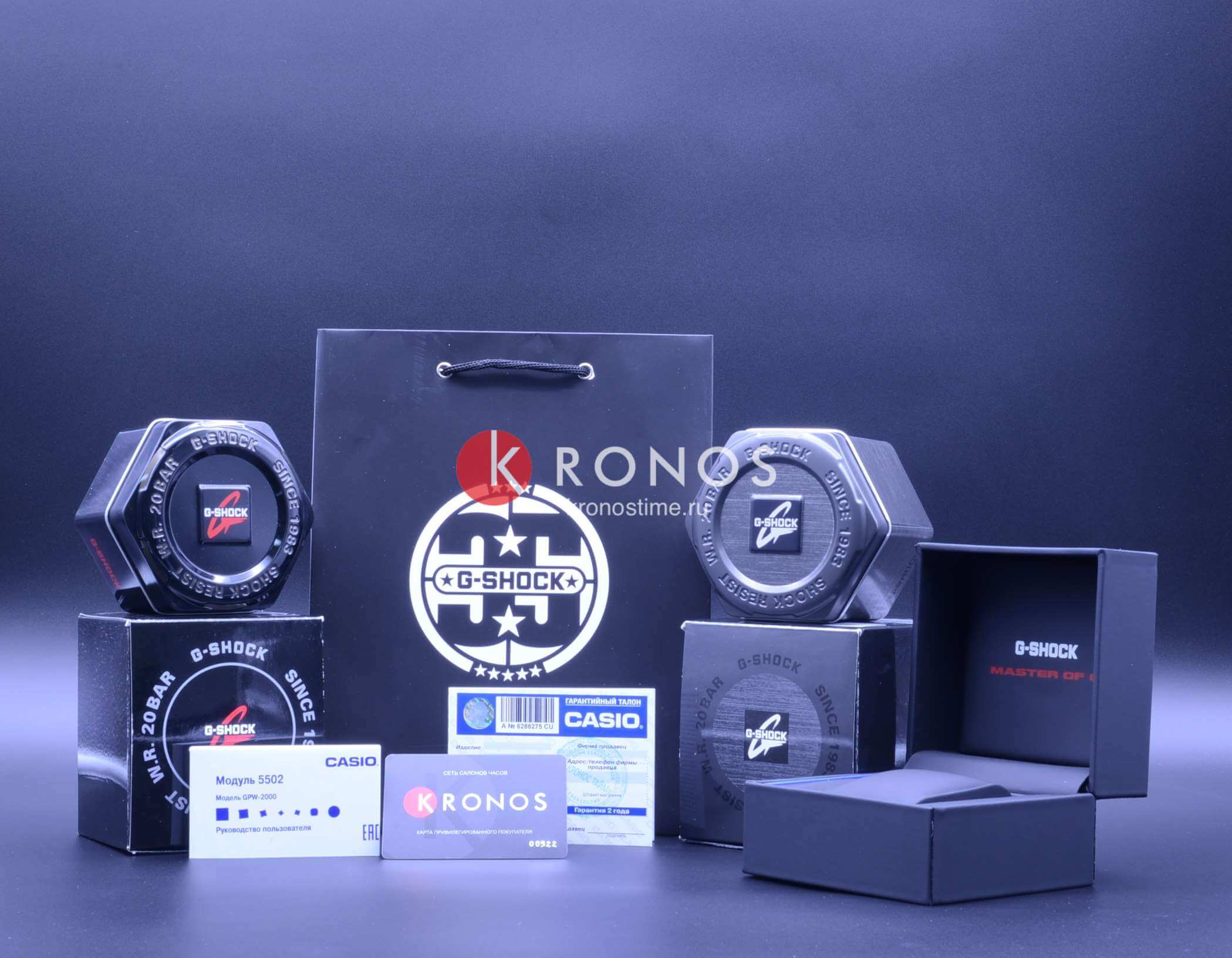 Боковая сторона корпуса Casio Casio G-Shock GST-B200B-1A с заводной головкой и логотипом бренда
