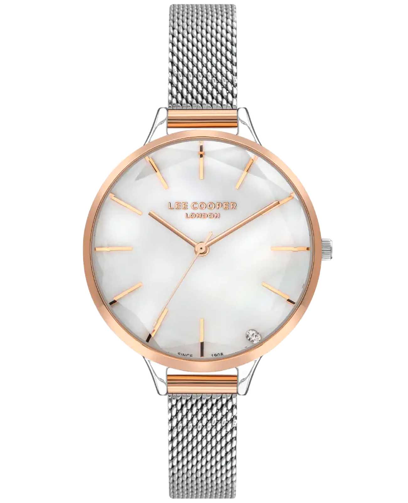 Lee Cooper Lee Cooper LC07433.520  LC07433.520 кварцевые женские часы перламутровый циферблат, браслет нержавеющая сталь с ip-покрытием — вид спереди