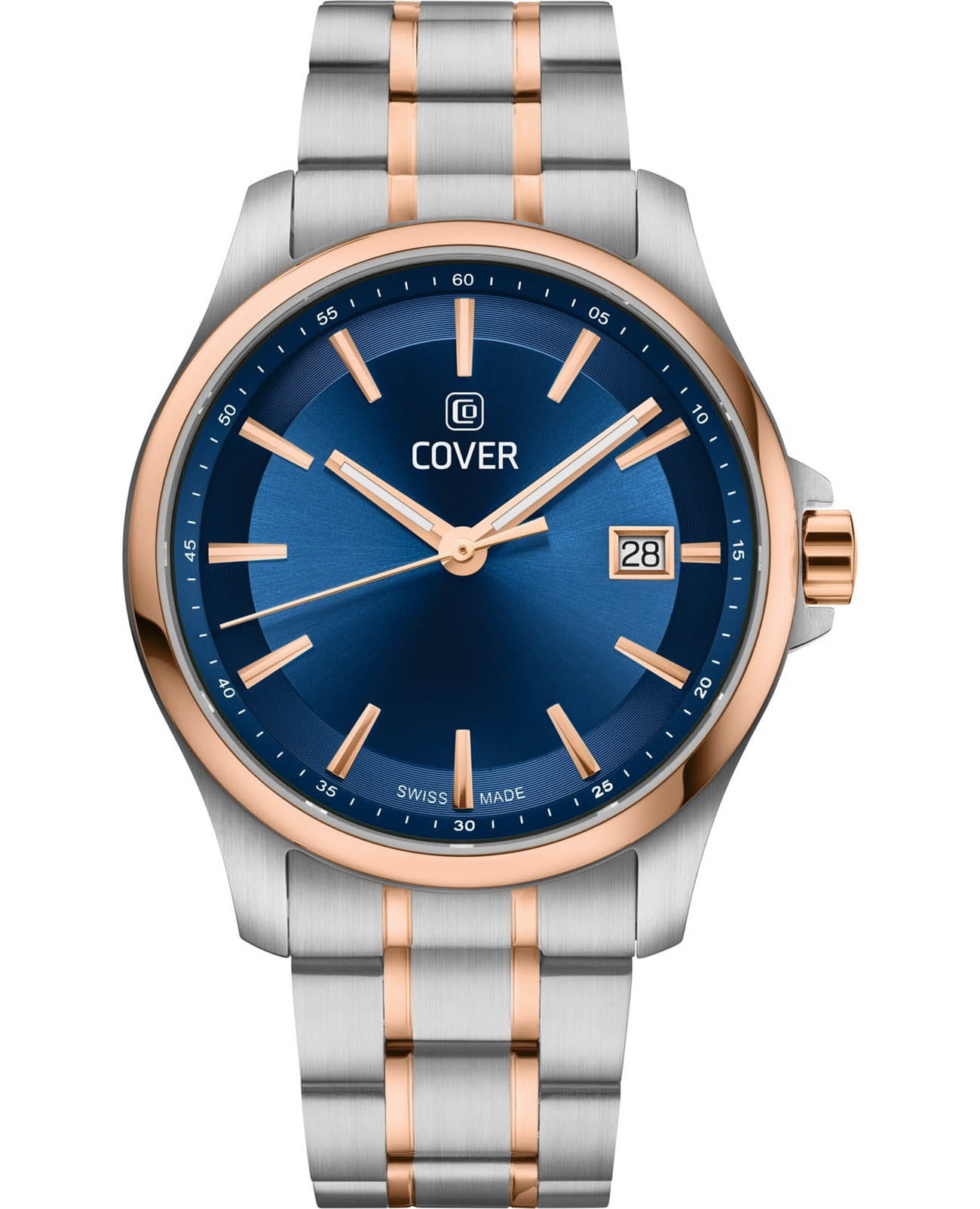 Cover Cover Marville CO214.09  CO214.09 кварцевые мужские часы зеленый циферблат, браслет нержавеющая сталь с pvd-покрытием — вид спереди