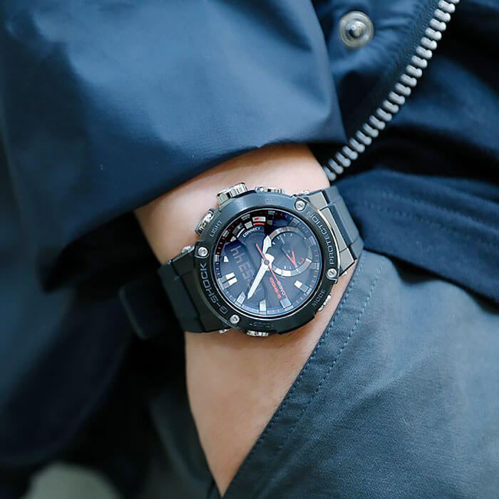 Casio Casio G-Shock GST-B200B-1A GST G-Steel, наручные мужские часы фото под углом